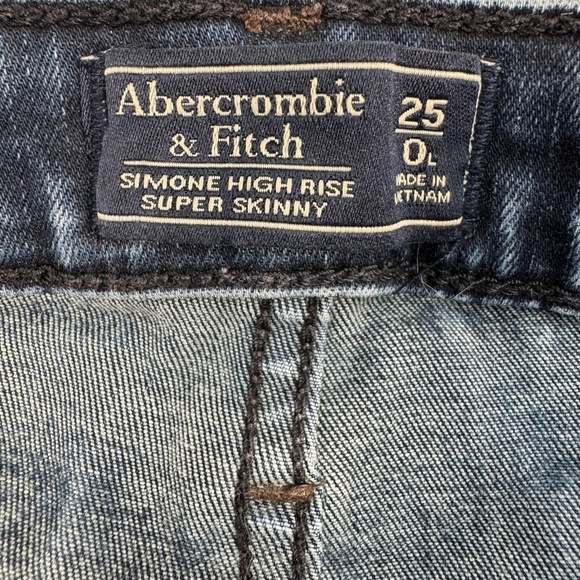 Abercrombie + Fitch Jeans Womens SZ 25L Dark Blue Simone High Rise Super Skinny - Picture 5 of 15